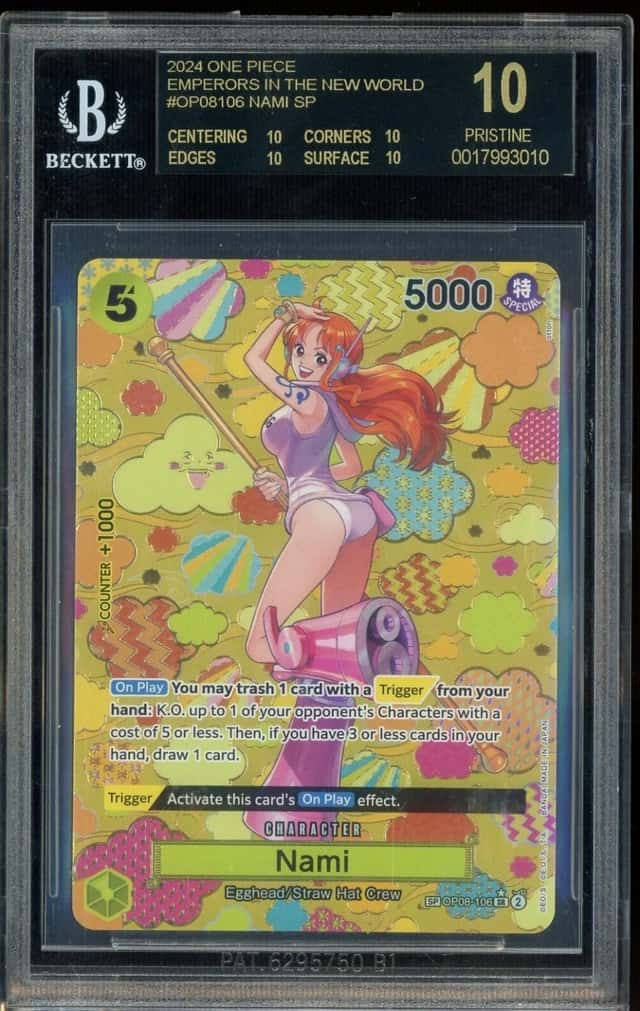 2024 One Piece Emperors in The New World OP08106 Nami SP BGS 10 BLACK LABEL