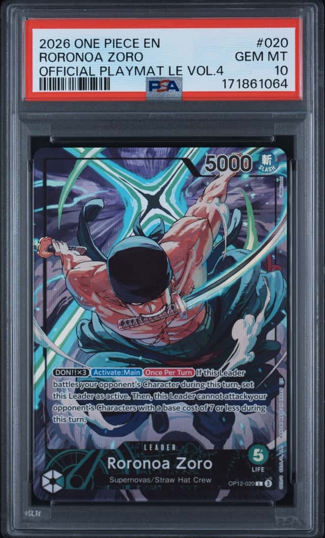2026 One Piece EN Official Playmat LE Vol.4 #020 Roronoa Zoro PSA 10 GEM MINT