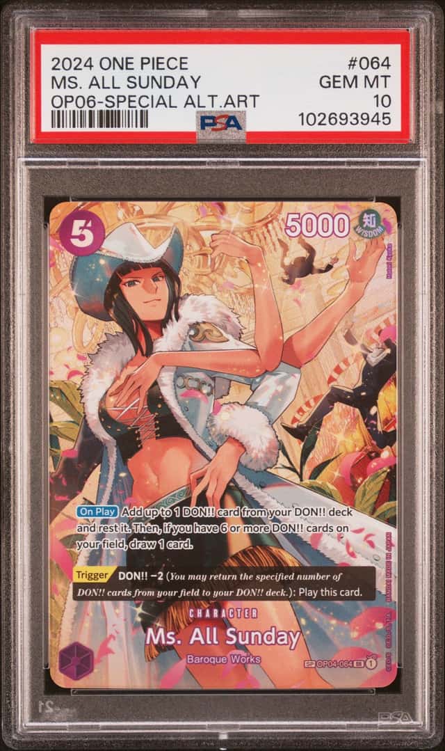 ONE PIECE MS. ALL SUNDAY 2024 OP06-WINGS OF THE CAPTAIN #064 SP ALT ART PSA 10