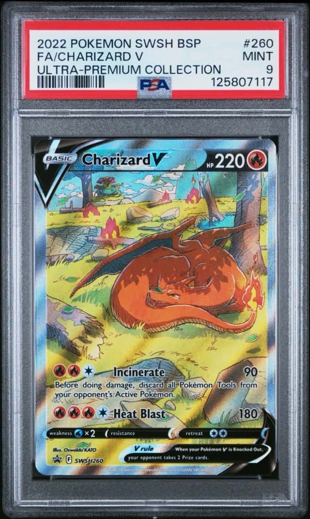 2022 POKEMON SWSH BLACK STAR PROMO #260 FULL ART/CHARIZARD V PSA 9