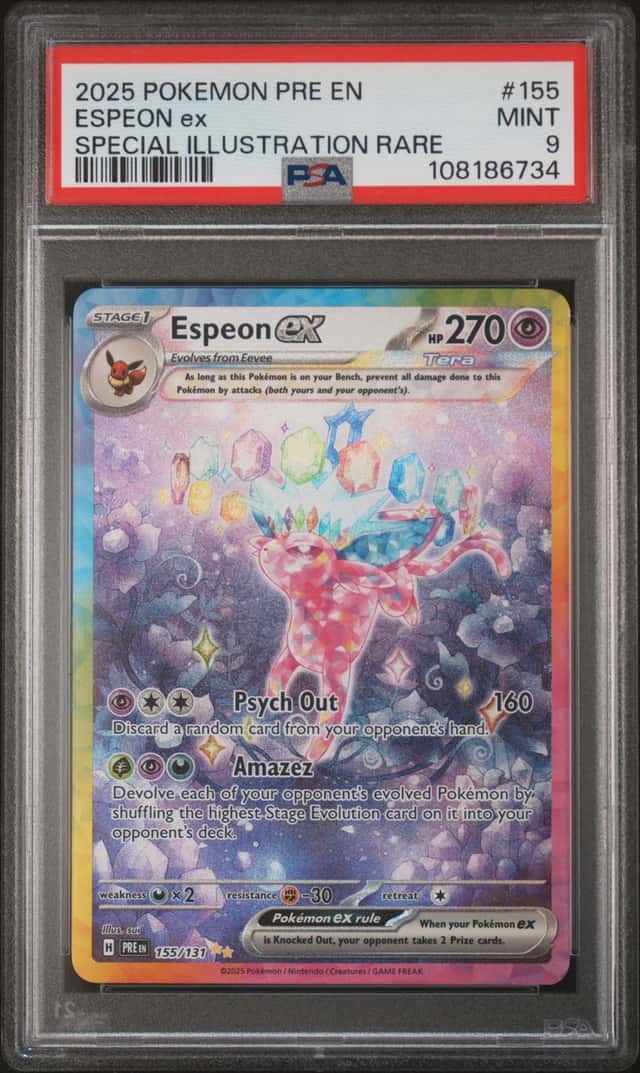 2025 Pokemon Prismatic Espeon ex Special Illustration Rare #155/131 PSA 9