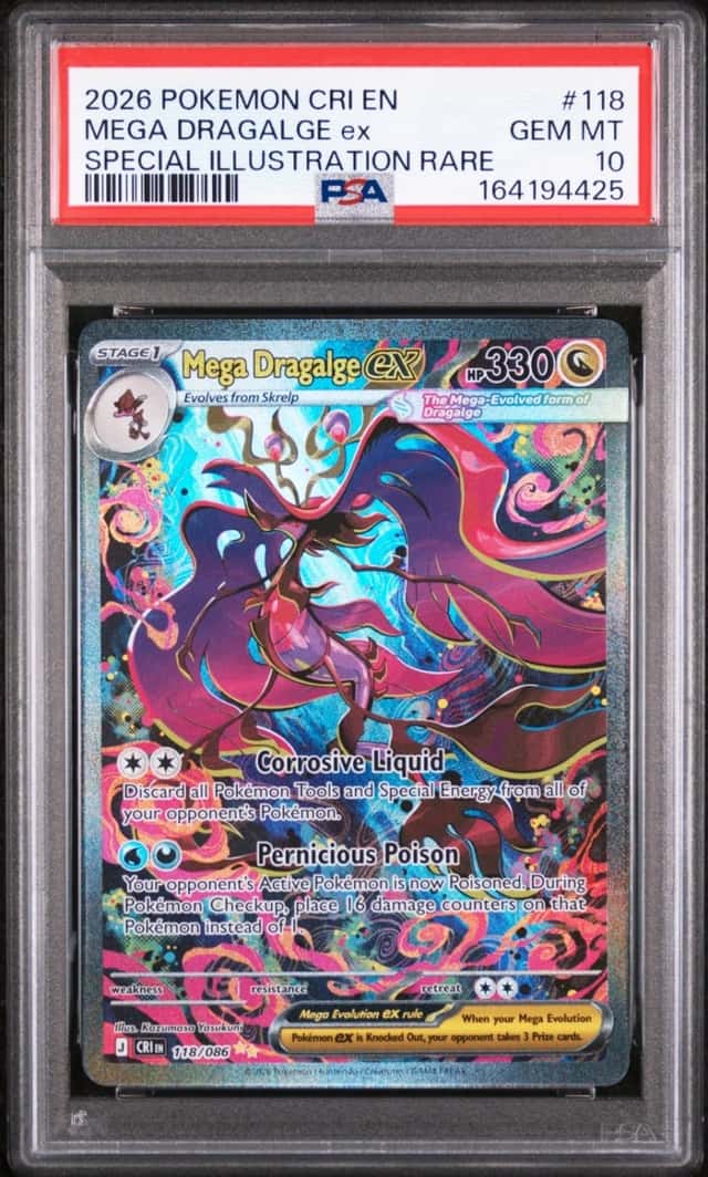2026 POKEMON CHAOS RISING SPECIAL ILLUSTRATION RARE MEGA DRAGALGE EX PSA 10