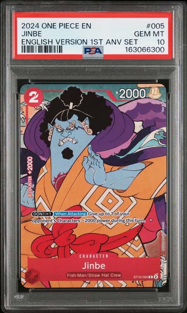 2024 ONE PIECE ENGLISH VERSION 1ST ANNIVERSARY SET #005 JINBE PSA 10