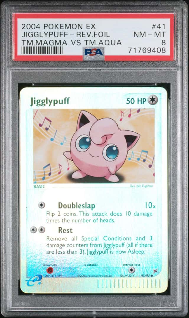 Jigglypuff 41/95 Pokemon Ex Team Magma vs Team Aqua Reverse Holo E-Reader PSA 8