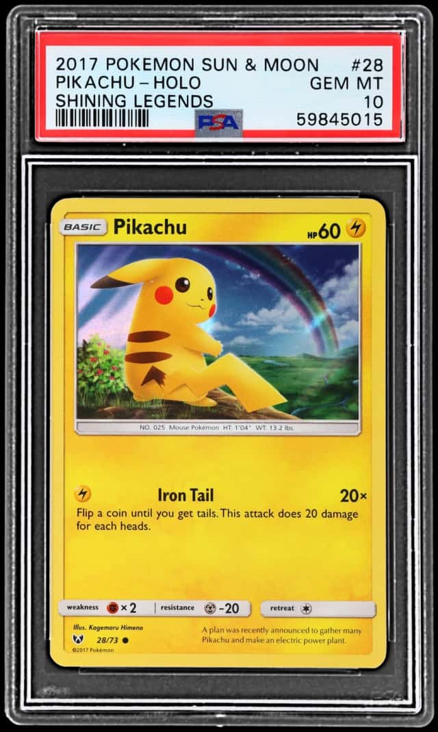 2017 Pokemon Sun and Moon Shining Legends Holo Pikachu #28