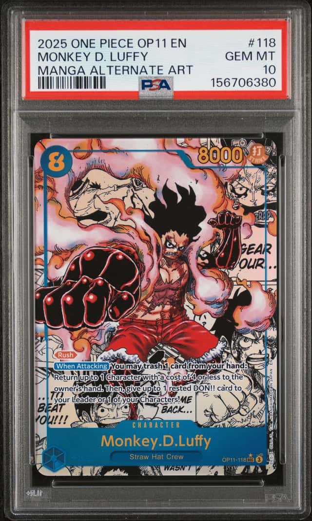 2025 One Piece A Fist of Divine Speed Manga Alternate Art Monkey D. Luffy #OP11-118