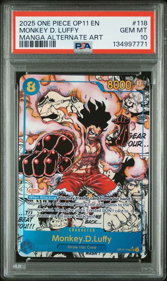 2025 One Piece A Fist of Divine Speed Manga Alternate Art Monkey D. Luffy #OP11-118