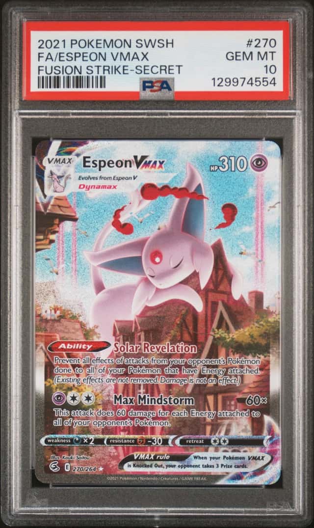 2021 Pokemon Sword and Shield Fusion Strike Secret Rare Espeon Vmax #270