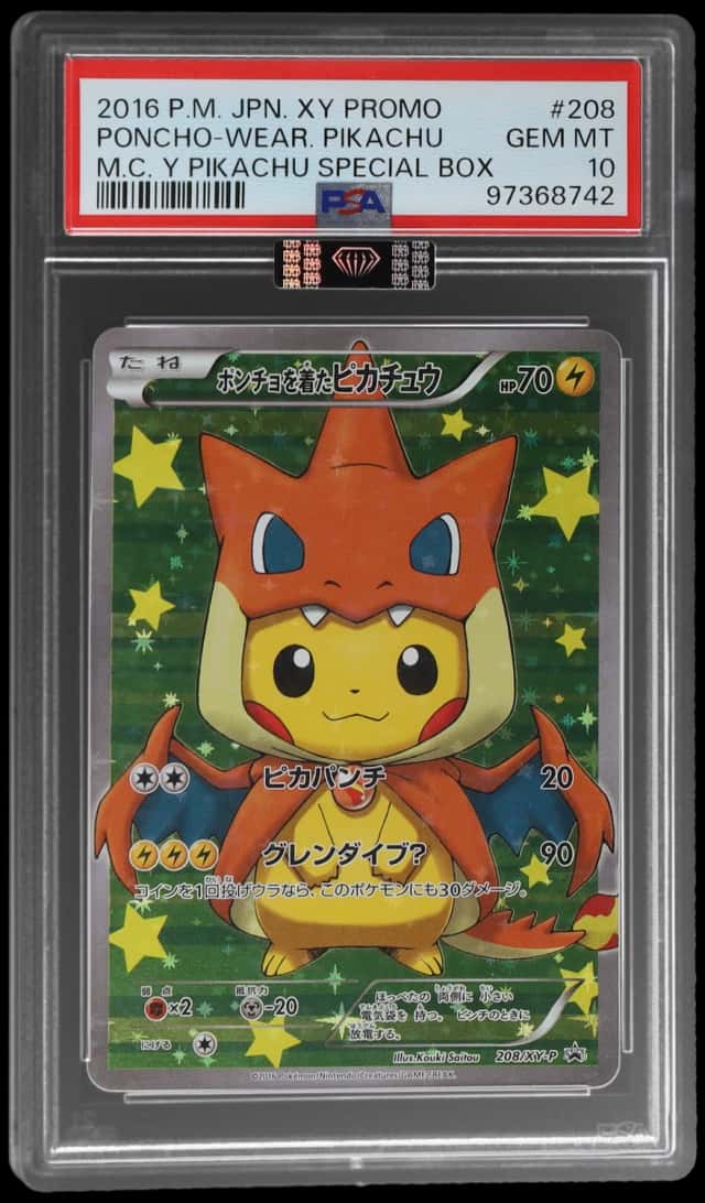 2016 Pokemon XY Promo Mega Charizard Y Special Box Japanese Poncho Wearing Pikachu #208XYP