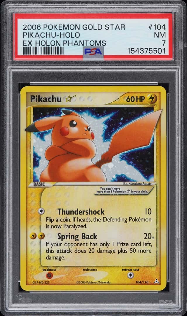 2006 Pokemon Ex Holon Phantoms Holo Pikachu Gold Star #104