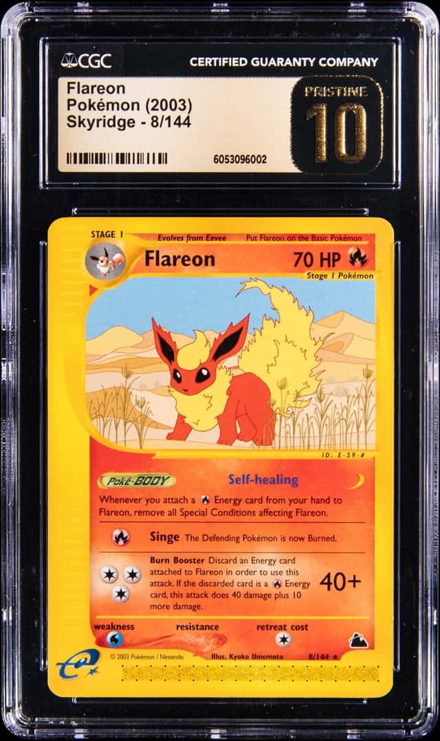 2003 Pokemon Skyridge #8 Flareon - CGC PRISTINE 10 - Top Pop