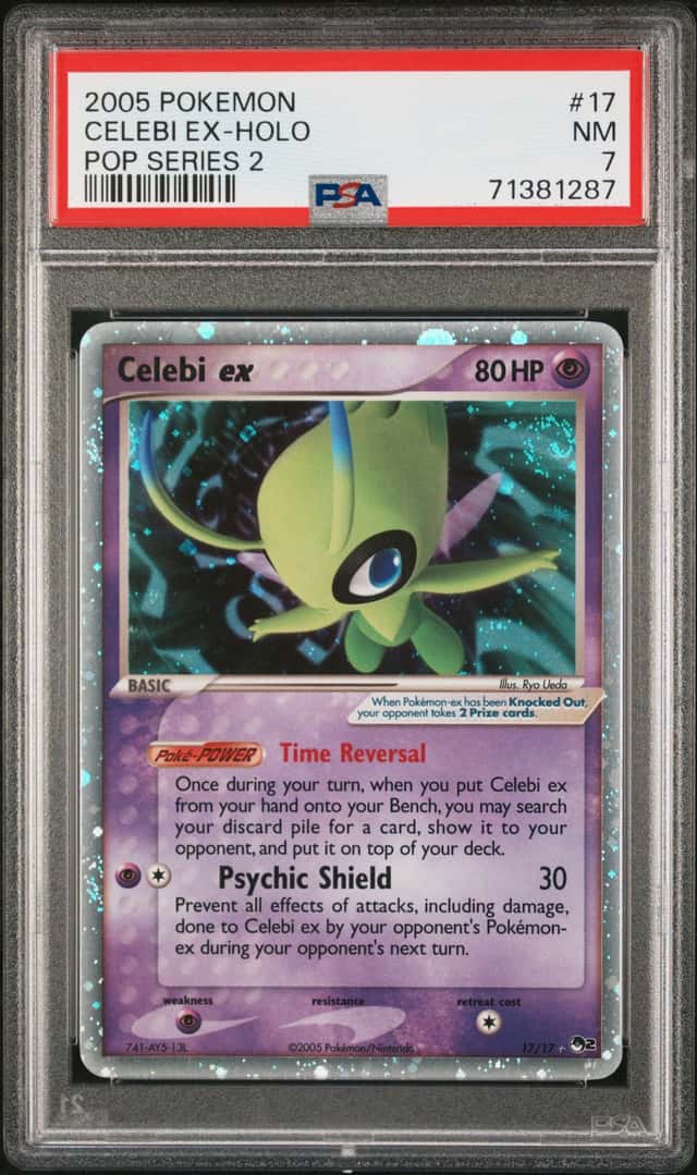2005 Pokemon Pop Series 2 Holo #17 Celebi ex - PSA NM 7