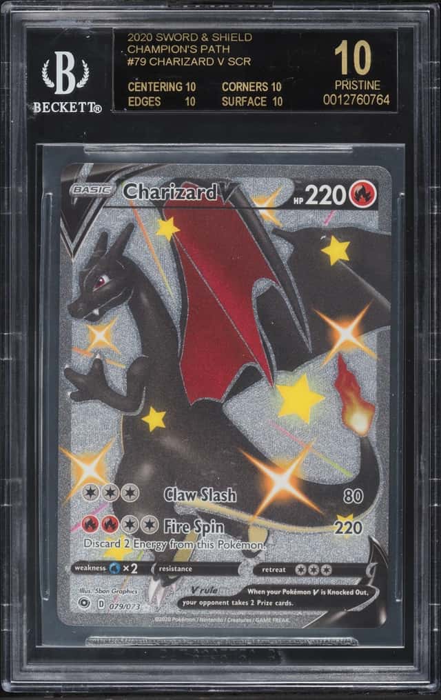 2020 Pokemon Sword & Shield Champion's Path Full Art Charizard V #79 BGS 10 BLACK LABEL