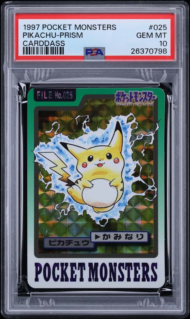 1997 Pokemon Japanese Pocket Monsters Carddass Prism Pikachu #25 PSA 10 GEM MINT