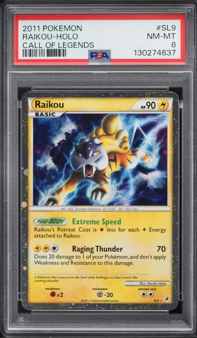 2011 Pokemon Call Of Legends Holo Raikou #SL9 PSA 8 NM-MT