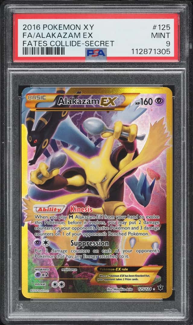 2016 Pokemon XY Fates Collide Full Art Alakazam Ex #125 PSA 9 MINT