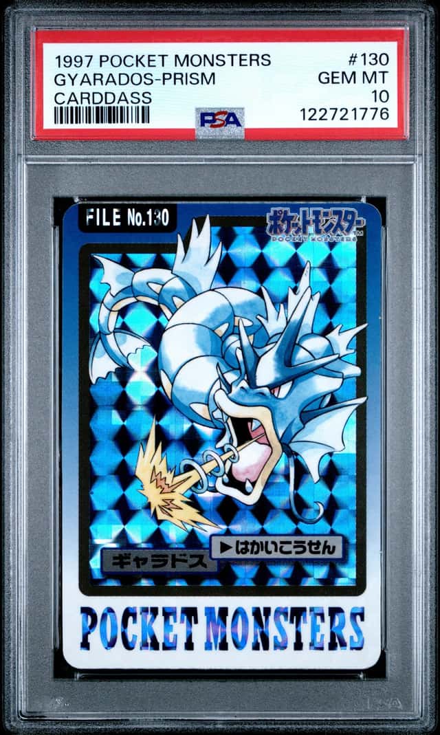 1997 Pokemon Japanese Pocket Monsters Carddass Prism Gyarados #130 PSA 10 GEM MINT
