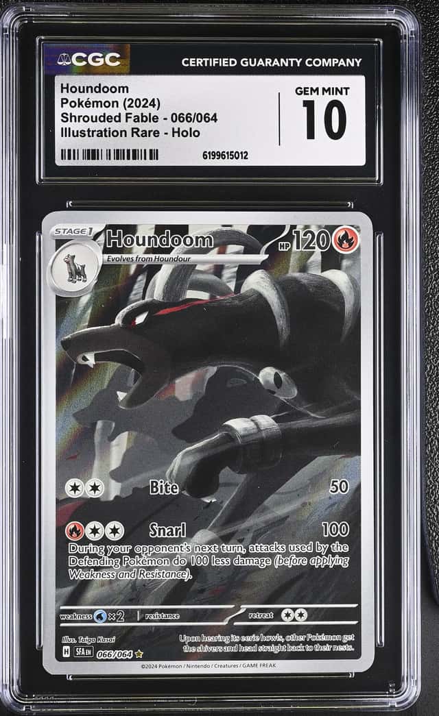 2024 Pokemon Scarlet & Violet Shrouded Fable IR Houndoom #66 CGC 10 GEM MINT