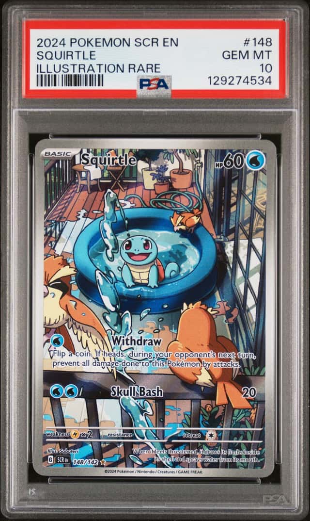 2024 Pokemon Scarlet & Violet Stellar Crown IR Squirtle #148 PSA 10 GEM MINT