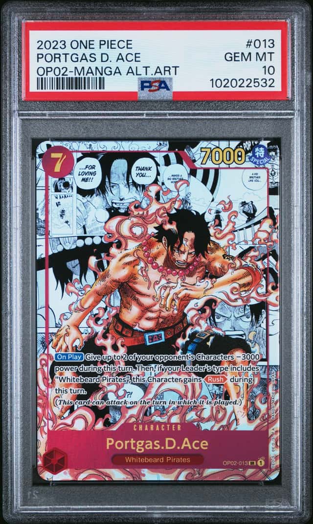 2023 One Piece OP02 Manga Alternate Art #013 Portgas D. Ace PSA 10 GEM MINT