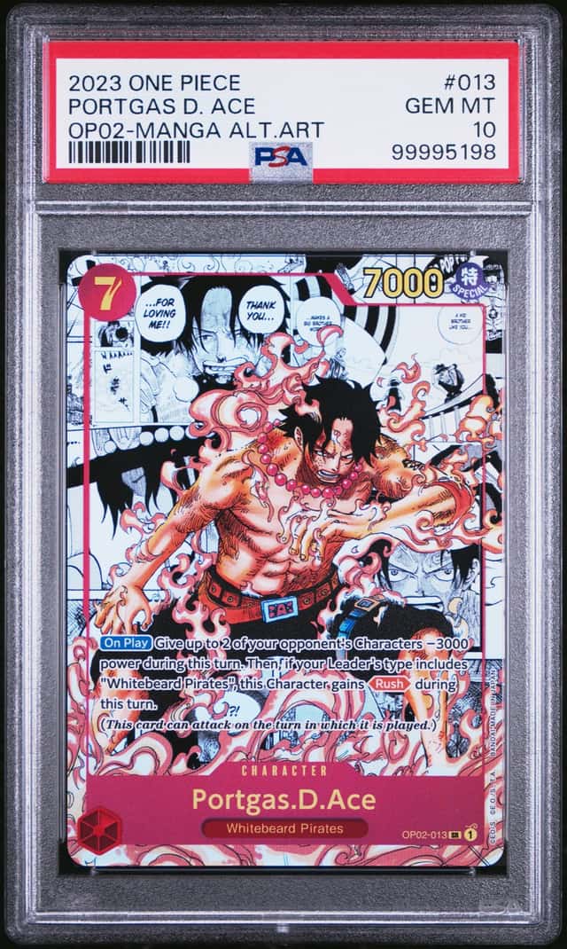 2023 One Piece OP02 Manga Alternate Art #013 Portgas D. Ace PSA 10 GEM MINT