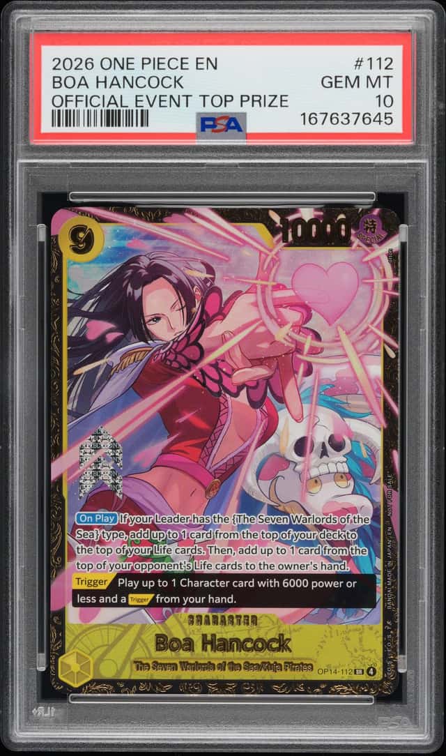 2026 ONE PIECE BOA HANCOCK OFFICIAL EVENT TOP PRIZE PROMOS #112 PSA 10