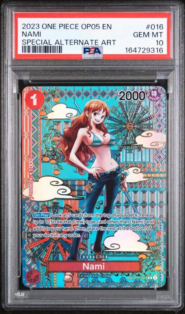 2023 ONE PIECE OP05-AWAKENING OF THE NEW ERA SPECIAL ALTERNATE ART NAMI PSA 10