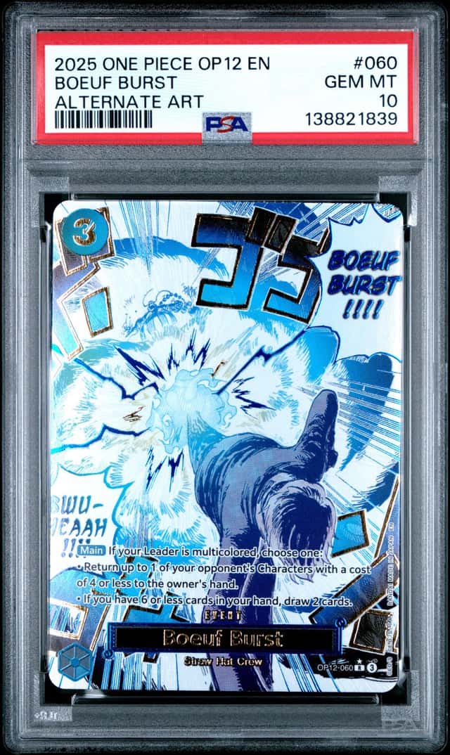 2025 One Piece OP12 Boeuf Burst Alternate Art PSA 10