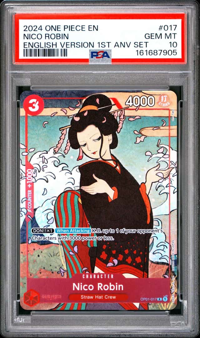 One Piece TCG 1st Anniversary English Nico Robin OP01-017 PSA 10