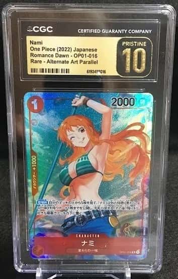 CGC PRISTINE 10 Nami OP01-016 R Rare Alt Art ROMANCE DAWN ONE PIECE Card Game ②
