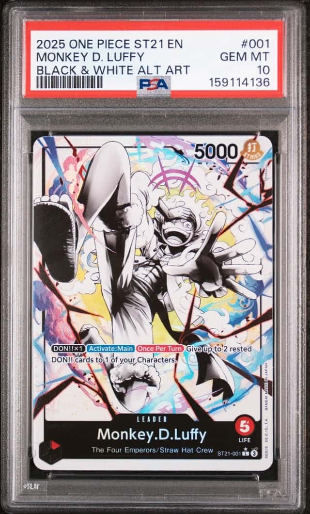 2025 ONE PIECE STARTER DECK ST21-EX GEAR 5 #001 MONKEY D. LUFFY PSA 10