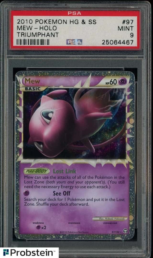 2010 Pokemon HG & SS Triumphant #97 Mew Holo PSA 9 MINT