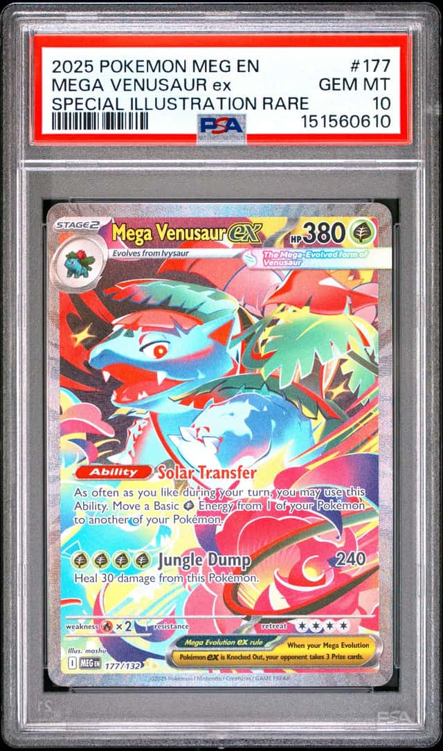 PSA 10 2025 Pokemon -Mega Evolution #177 Mega Venusaur Ex GEM MT NO RESERVE!