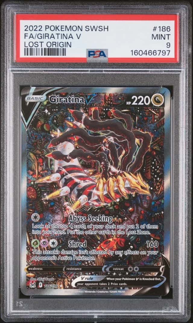2022 POKEMON SWORD & SHIELD LOST ORIGIN #186 FULL ART/GIRATINA V PSA 9