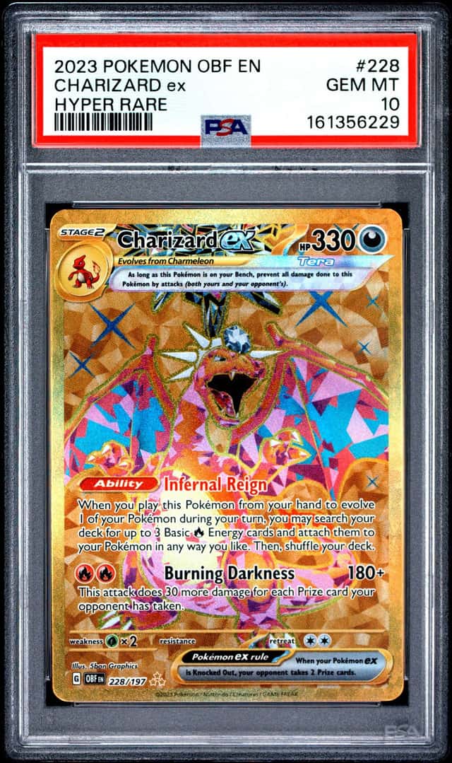 6229 Charizard ex 2023 Pokemon SV Obsidian Flames #228/197 Hyper Rare PSA 10