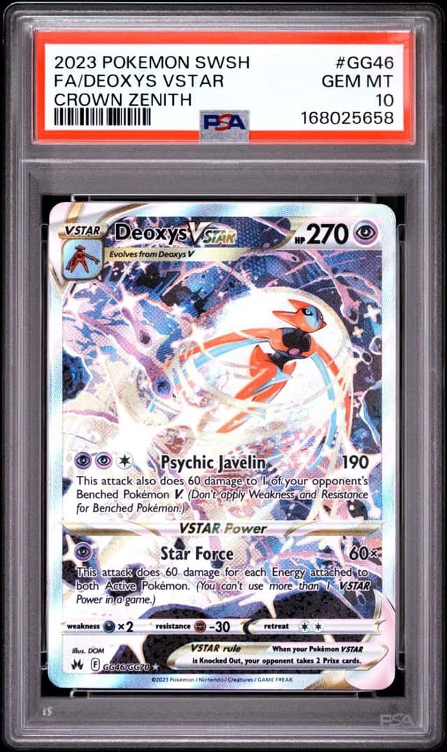 2023 POKEMON SWORD & SHIELD CROWN ZENITH #GG46 FULL ART/DEOXYS VSTAR PSA 10