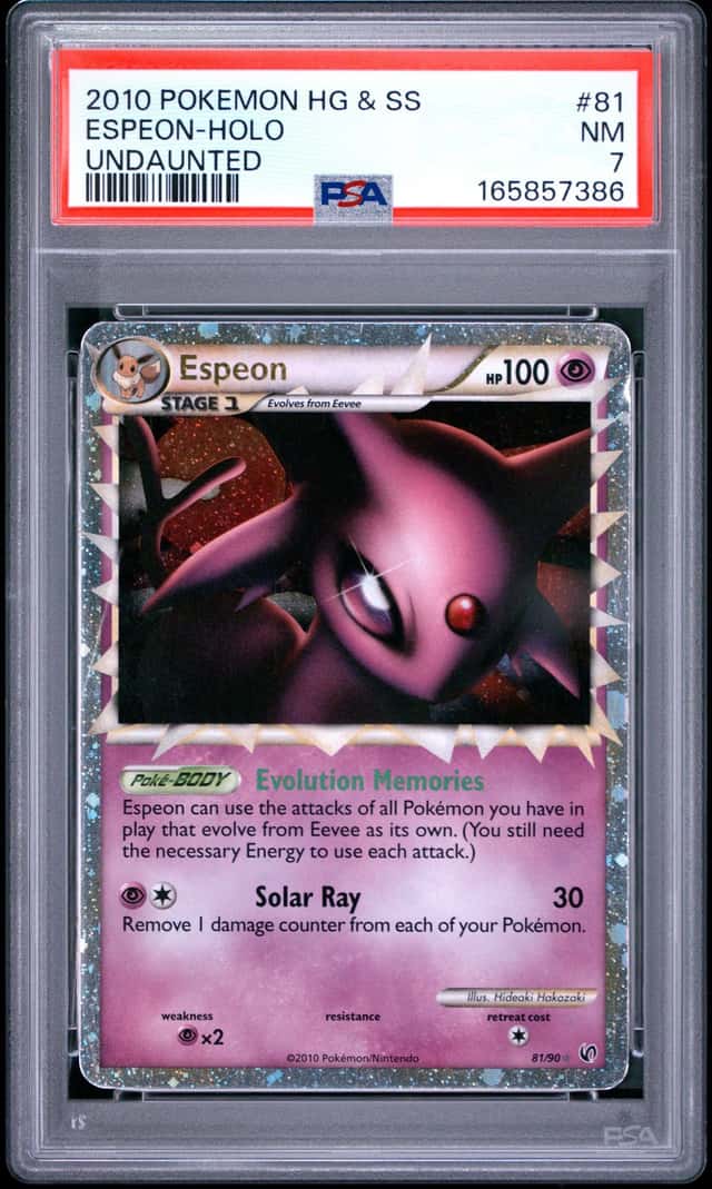 2010 POKEMON HEARTGOLD & SOULSILVER UNDAUNTED #81 ESPEON-HOLO PSA 7