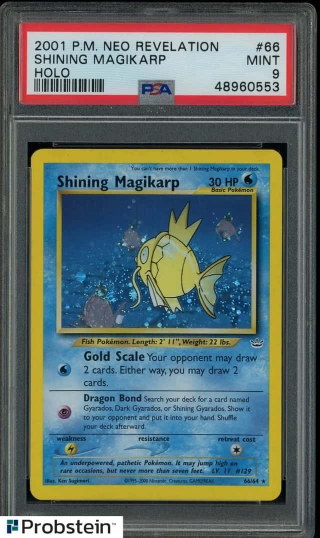 2001 POKEMON NEO REVELATION SHINING MAGIKARP HOLO #66 PSA 9 MINT