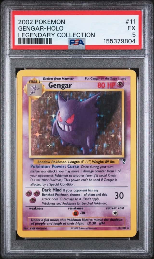 2002 POKEMON LEGENDARY COLLECTION #11 GENGAR-HOLO PSA 5