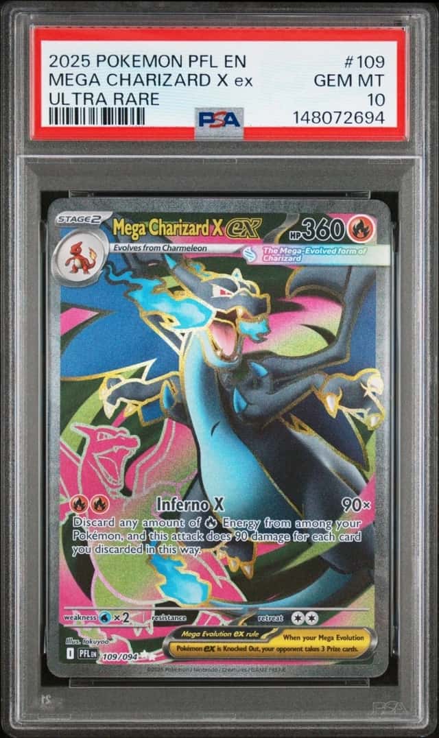 Pokemon Mega Charizard X Ex Phantasmal Flames Ultra Rare #109 PSA 10 Gem Mint