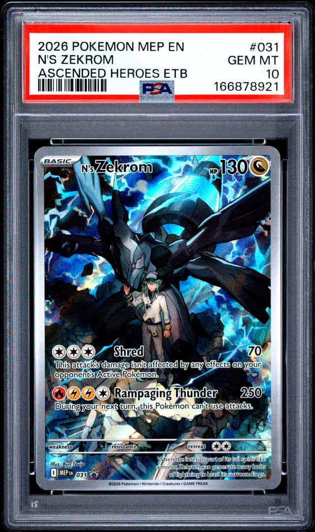 Pokemon TCG N's Zekrom Black Star Promo 031 Ascended Heroes ETB PSA 10 Gem Mint