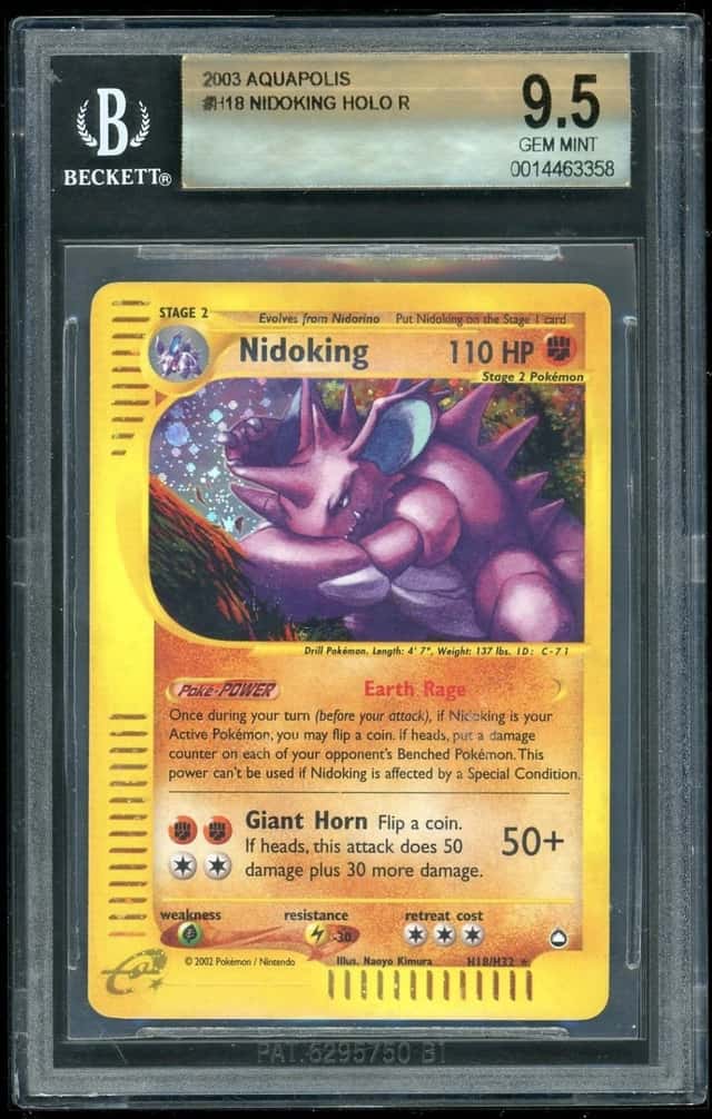 Pokemon Nidoking 2003 Aquapolis HOLO R BGS 9.5
