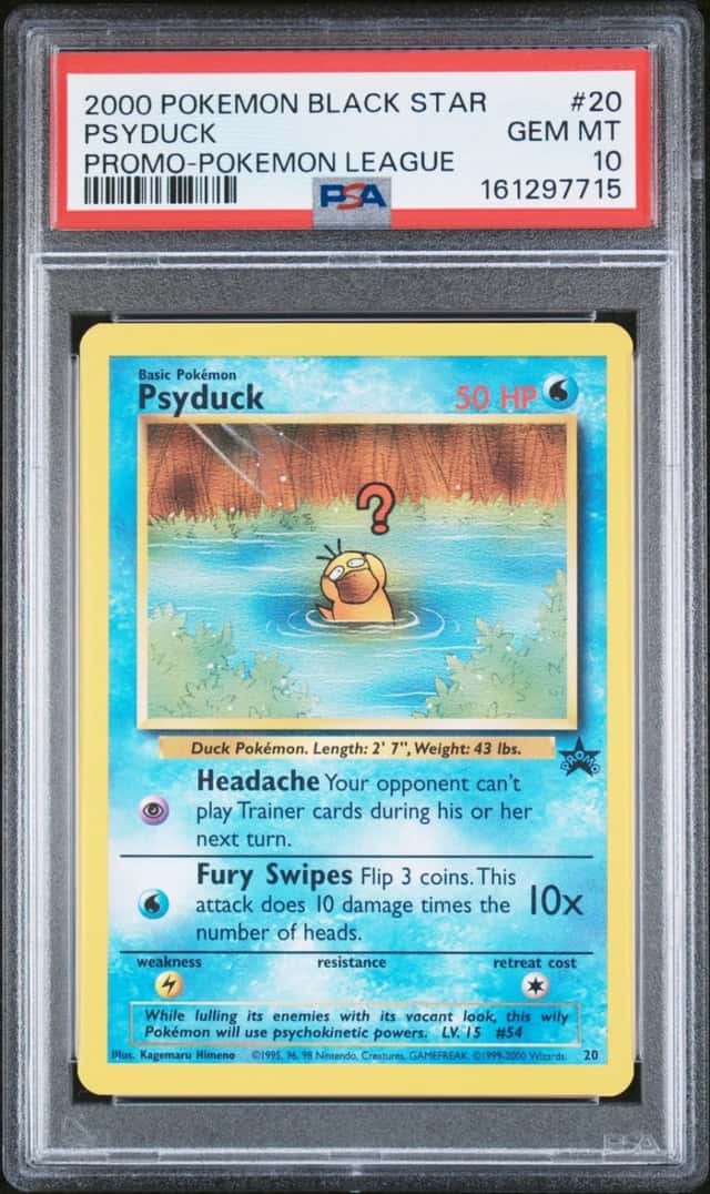 POKEMON PSYDUCK 2000 PROMO BS #20 PROMO-POKEMON LEAGUE PSA 10