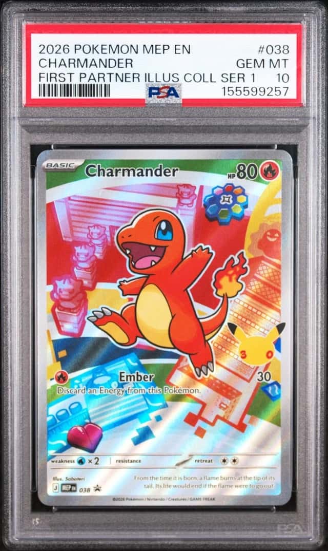 2026 POKEMON MEP FIRST PARTNER ILLUSTRATION COLLECTION #038 CHARMANDER PSA 10