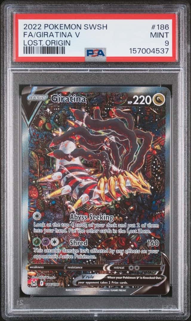 2022 POKEMON SWORD & SHIELD LOST ORIGIN #186 FULL ART/GIRATINA V PSA 9