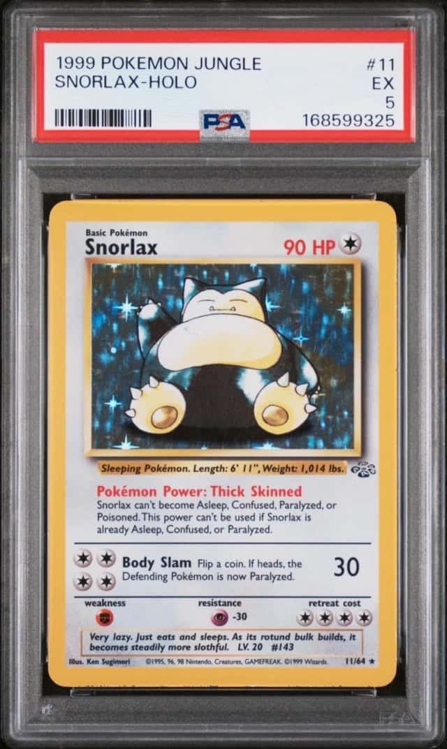 1999 POKEMON JUNGLE #11 SNORLAX-HOLO PSA 5
