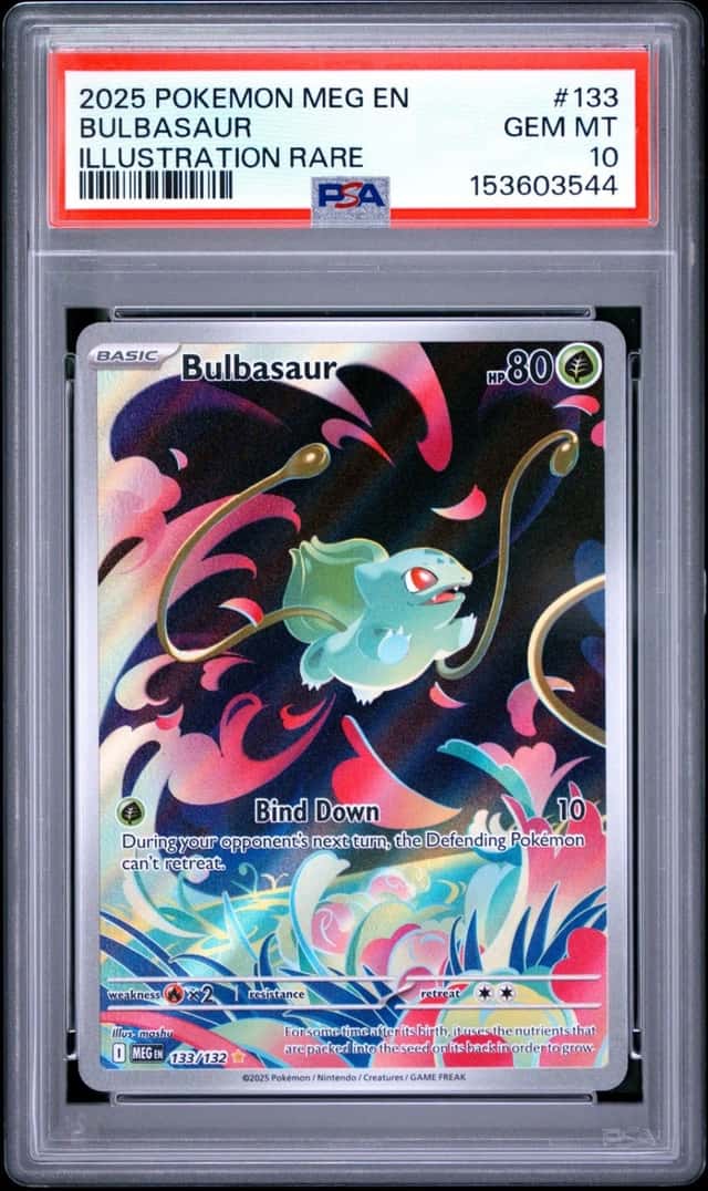 2025 POKEMON MEG EN-MEGA EVOLUTION ILLUSTRATION RARE #133 BULBASAUR PSA 10