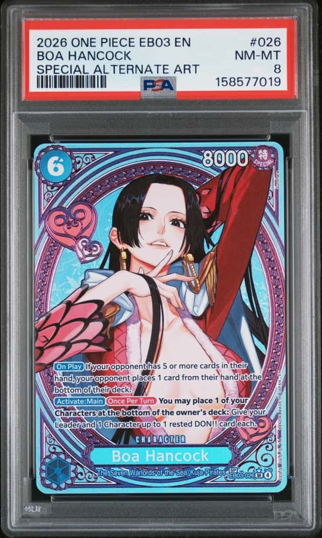 2026 ONE PIECE EB03-EXTRA BOOSTER -ONE PIECE HEROINES EDITION- BOA HANCOCK PSA 8