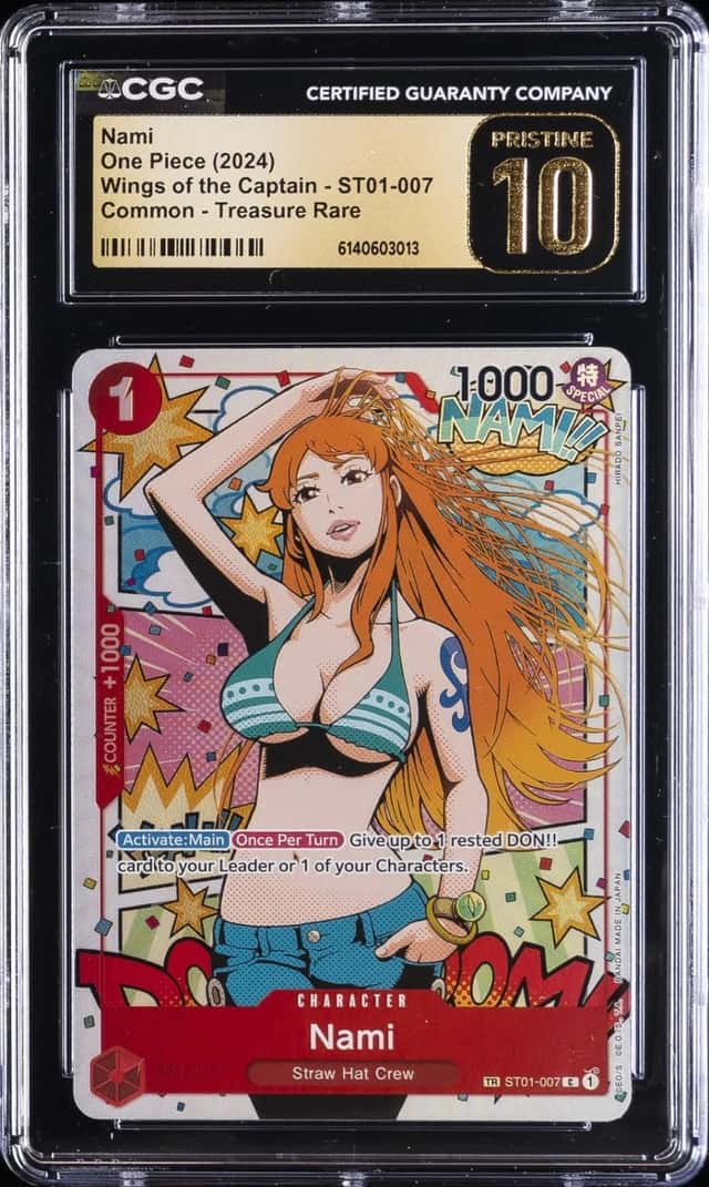 2024 ONE PIECE WINGS OF THE CAPTAIN COMMON TREASURE RARE NAMI CGC 10 PRISTINE