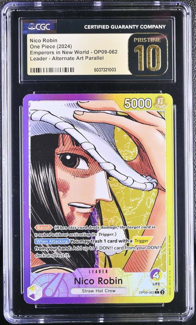 One Piece CCG Nico Robin OP09-062 Alternate Art English Edition CGC Pristine 10